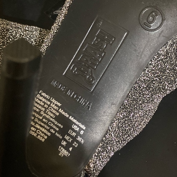 Silver Metallic Knit Sock Ankle Bootie Open Toe High Heel Women’s Size 6… - Picture 7 of 12